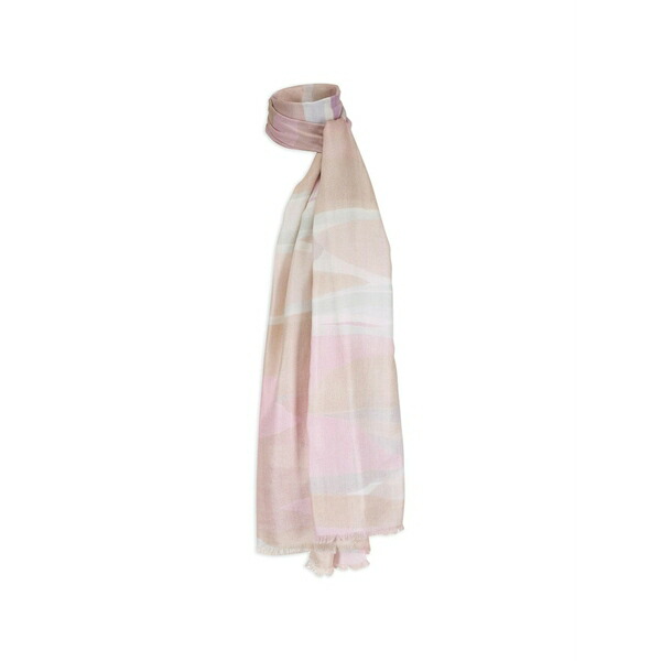 キンロスカシミア レディース マフラー・ストール・スカーフ アクセサリー Striped frayed scarf Pink｜asty