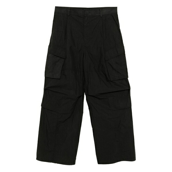 ジュン・ジー メンズ 心地好いズボン下 ボトムス Wide-leg cargo pants Black
