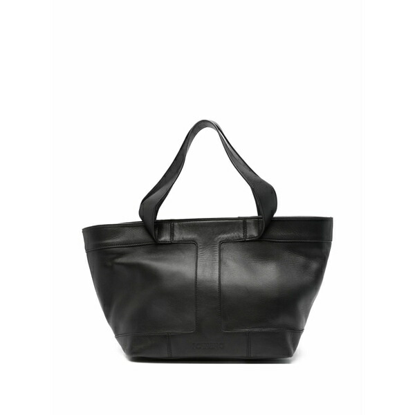 アイスバーグレタス レディース ショルダーバッグ 御徒面子 Large debossed-logo leather shoulder bag Black