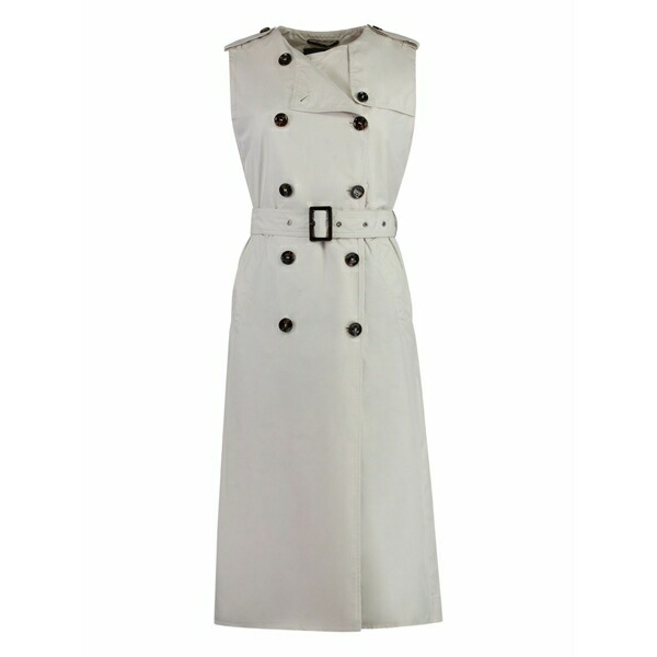 ムーレー レディース 厚地の外套 アウター Aurelia sleeveless double-breasted trench coat White
