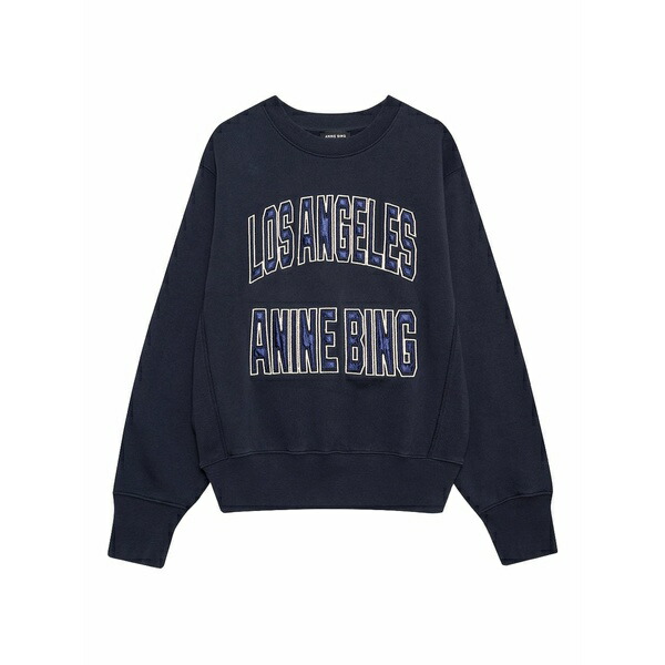 アニービン レディース 編み物\u0026プルオーバー アウター Logo-detail sweatshirt Blue