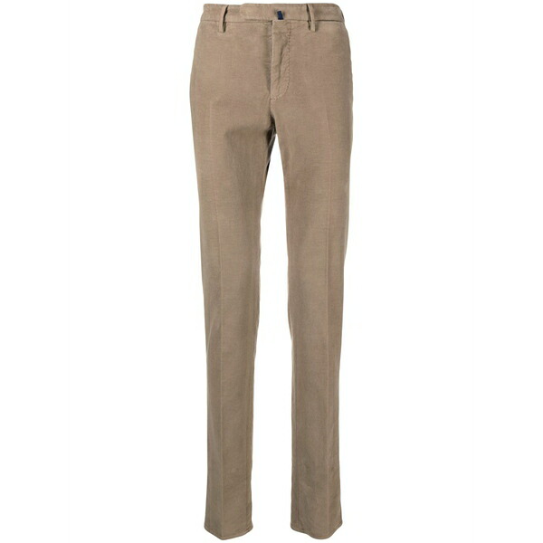インコテックス メンズ 心地好いズボン下 ボトムス Mid-rise cotton chino trousers Brown