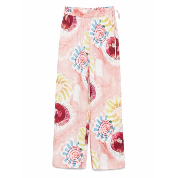 スコッチアンドソーダ レディース 心地よいズボン下 ボトムス Graphic-print trousers  Pink