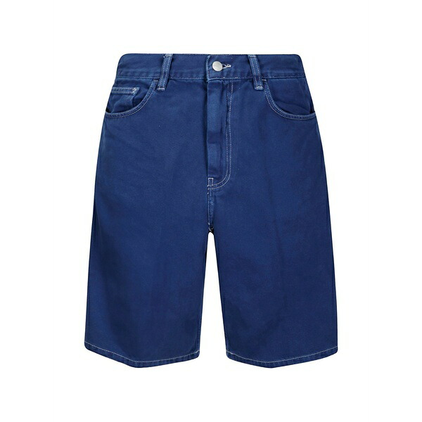鉄道車両ハート形 レディース 心地好いズボン下 ボトムス Brandon zip button cotton twill shorts Blue