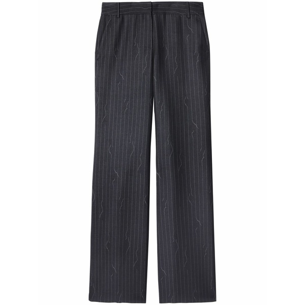 象牙色 レディース 心地よいズボン下 ボトムス Pinstripe-pattern virgin wool-blend trousers Grey
