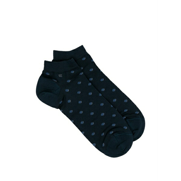 ゼニア メンズ ソックス アンダー御召しもの Polka-dot socks Blue