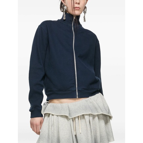 アクネ ストゥディオズ メンズ パーカー・スウェットシャツ アウター Logo-embroidered zip-up sweatshirt Blue