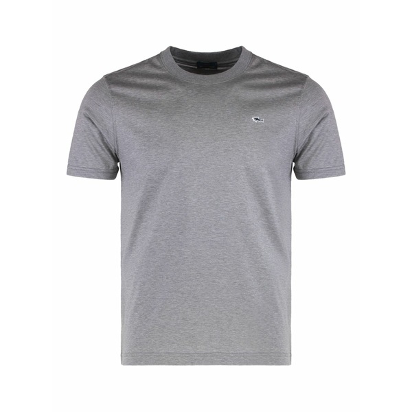 ポールアンドシャーク メンズ プルオーバー トップス Crew-neck logo-embroidery t-shirt Grey