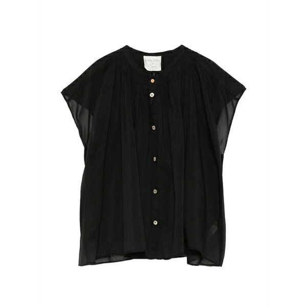 フォルテ フォルテ レディース プルオーバー トップス Gathered-detail blouse Black