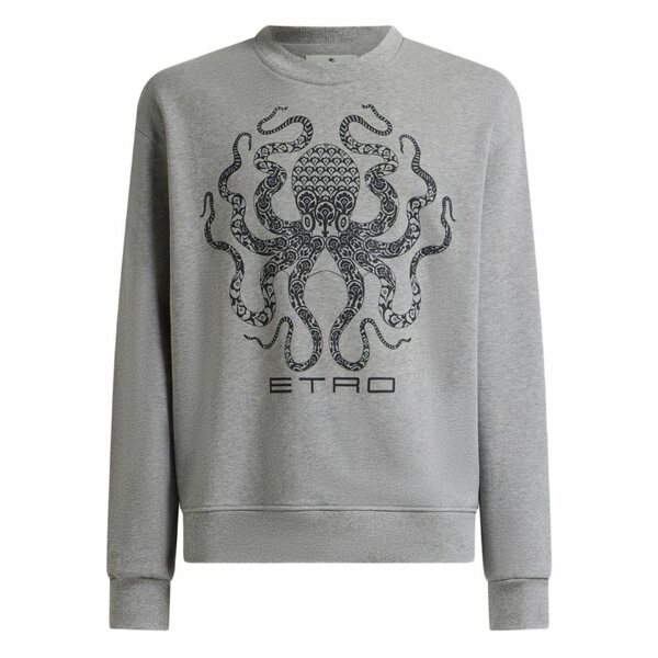 エトロ メンズ パーカー・スウェットシャツ アウター Logo-print sweatshirt Grey