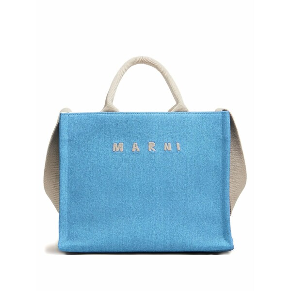 マルニ レディース トートバッグ 御徒面子 Denim tote small bag Blue