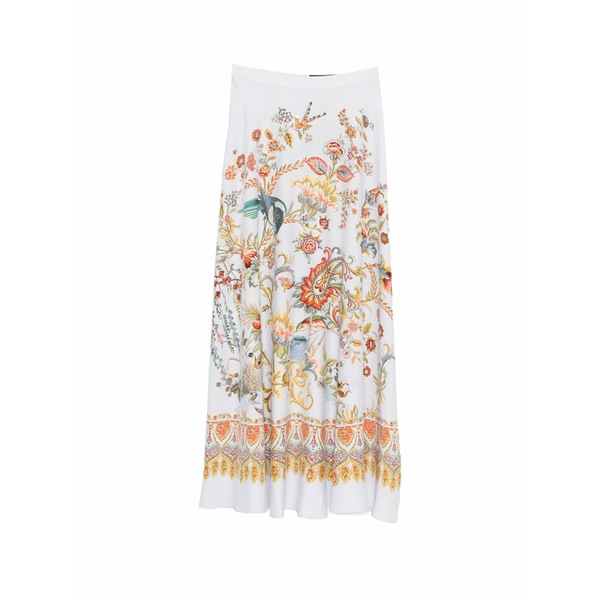エトロ レディース スコート ボトムス Floral half-circle maxi skirt Blue