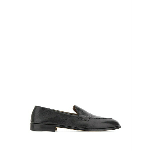アレクサンダー オット メンズ スリッポン・ローファー シューズ Leather loafers Black|asty
