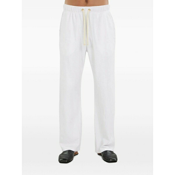 レスティエン メンズ 心地好いズボン下 ボトムス Drawstring track pants White