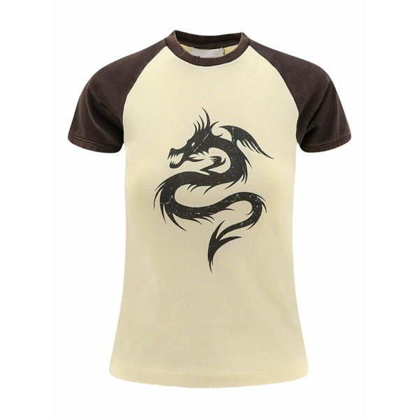 コペルニ レディース プルオーバー トップス Logo-print crew-neck t-shirt Neutrals