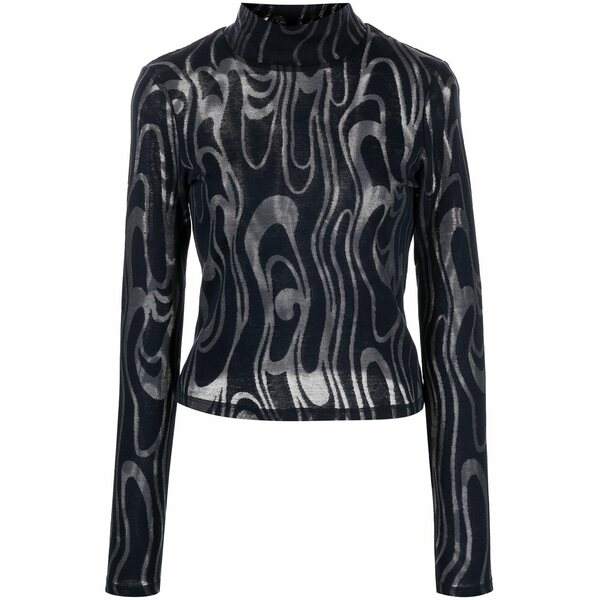 エコーズ・ラッタ レディース ティーシャツ トップス Shrunk turtleneck long-sleeve top  Blue