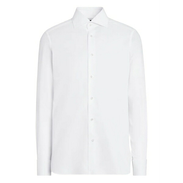 ゼニア メンズ ティーシャツ トップス Button-cuff shirt White