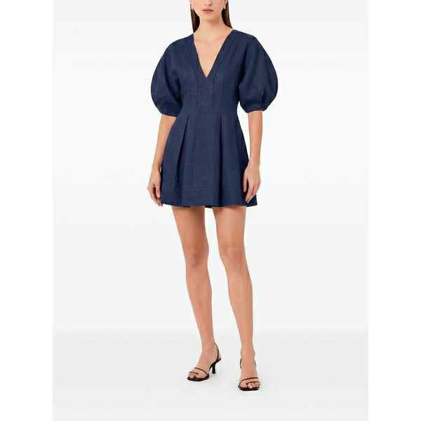 ニコラスカークウッド レディース ワンピース トップス Josefa puff-sleeve mini dress Blue｜asty