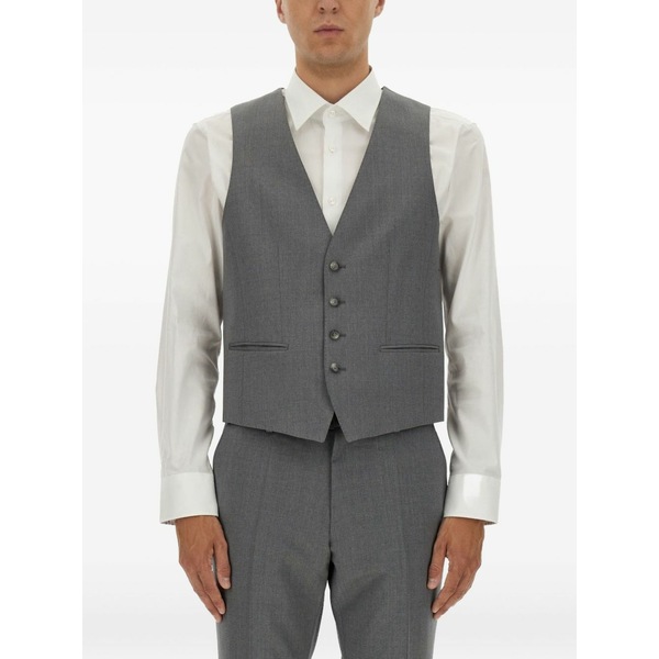 主任者 メンズ 厚地の外套 アウター Huge buttoned waistcoat Grey