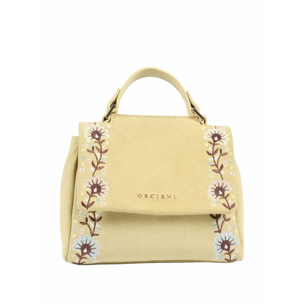 オルチアーニ レディース ショルダーバッグ 御徒面子 Floral-embroidered shoulder bag Yellow