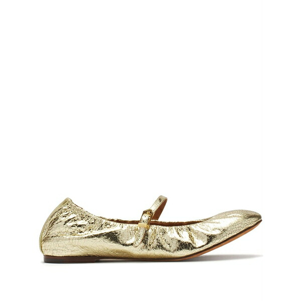 ランバン レディース サンダル シューズ Logo-tag leather ballerinas  Gold