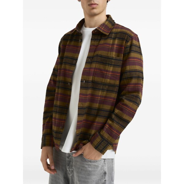 レ ドゥ メンズ プルオーバー トップス Lennon check-pattern chest-pocket shirt Green