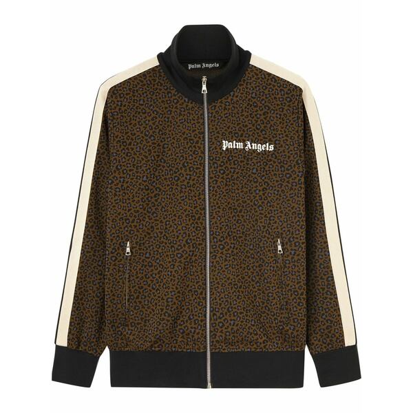 パーム・エンジェルス メンズ パーカー・スウェットシャツ アウター Leopard-print track jacket Black