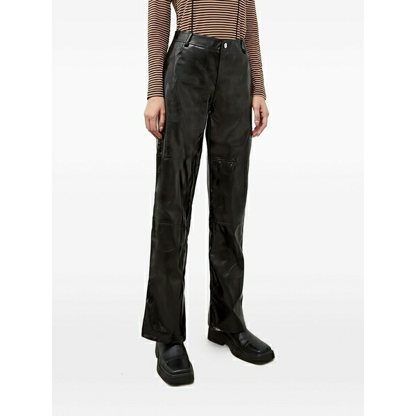 ルサム レディース カジュアルパンツ ボトムス Straight-leg trousers Black｜asty