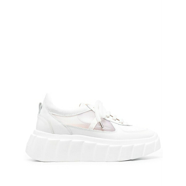 エージーエル レディース スニーカー シューズ Blondie grid platform sneakers White
