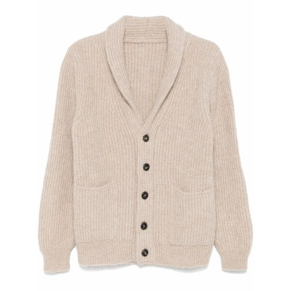 フォルテラ メンズ ジレー アウター Brushed-finish cardigan Neutrals