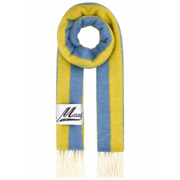 マルニ レディース 消音装置・袈裟・えり巻き 添え物 Striped scarf Blue