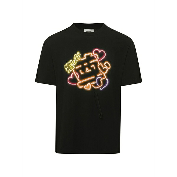 ダブレット メンズ ティーシャツ トップス Neon-paint t-shirt Black