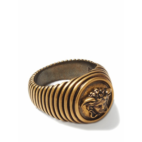 ヴェルサーチ メンズ 輪っか 付属物 Medusa ring Gold