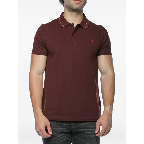 トラサルディ メンズ スポーツシャツ トップス Logo-embroidered piqu￡ polo shirt Brown