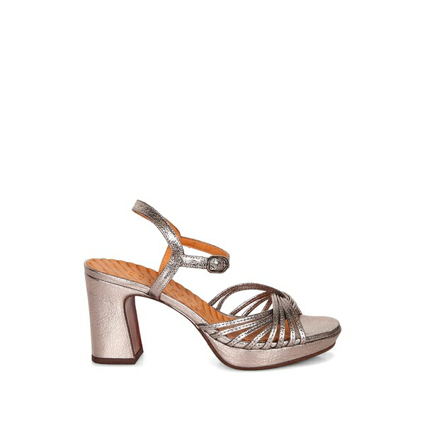 チエミハラ レディース サンダル シューズ Strappy metallic-effect sandals Grey