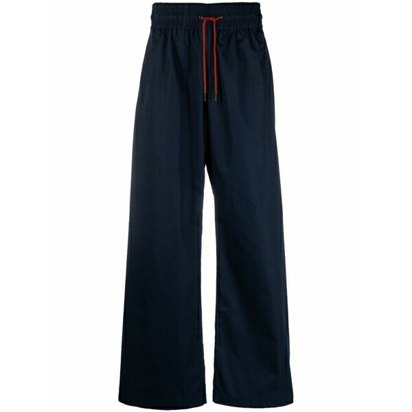 ビクターアンドロルフ メンズ 心地よいズボン下 ボトムス Viktor \u0026 rolf wide leg cotton-blend trousers with drawstring Blue