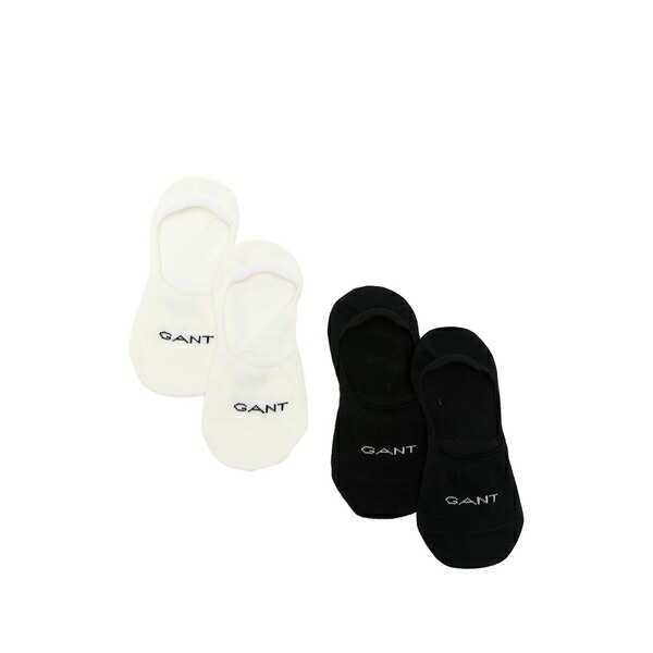 ガント レディース ソックス アンダー御召しもの Invisible logo-knit socks set Black