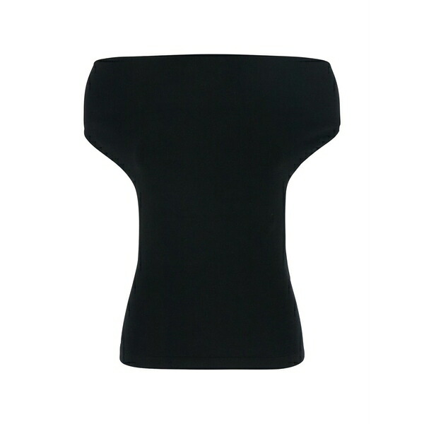 セミクチュール レディース カットソー トップス Angels strapless top Black