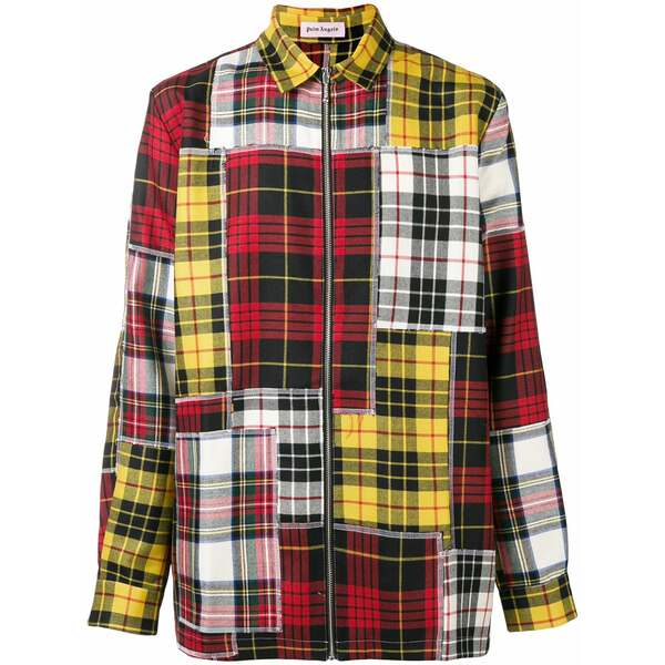 パーム・エンジェルス メンズ プルオーバー トップス Check colour-block shirt Red