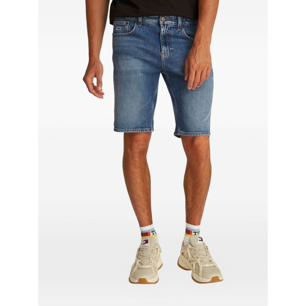 トミーヒルフィガー メンズ 心地よいズボン下 ボトムス Faded denim shorts Blue