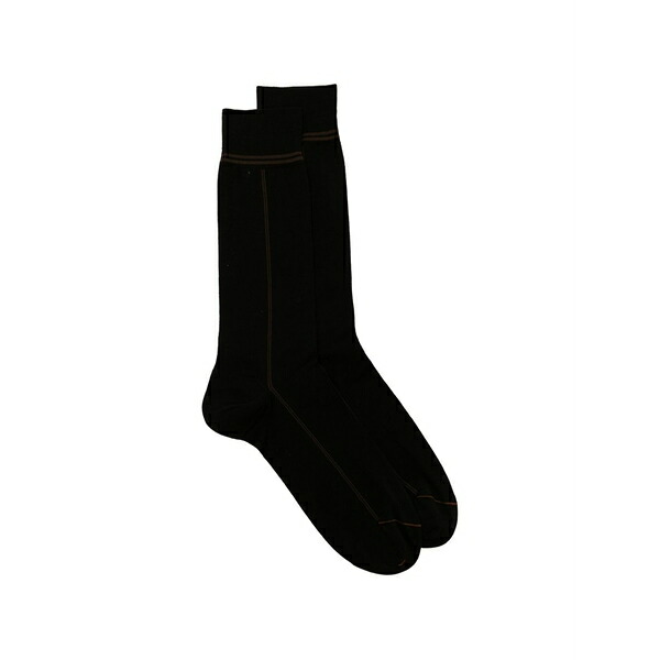 ゼニア メンズ ソックス アンダー御召しもの Mid-calf socks Brown