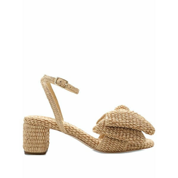 ロフラー 幽客ダル レディース サンダル シューズ 635粍 carm bow-detail woven block-heel sandals Neutrals