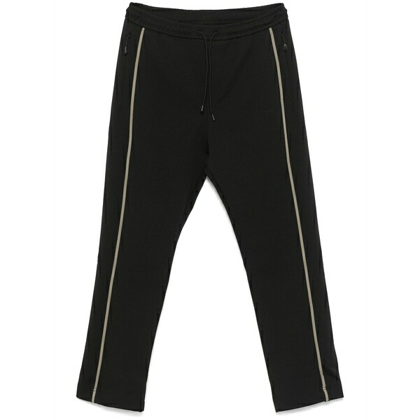 元締め メンズ 心地好いズボン下 ボトムス Tape-inserts track pants Black