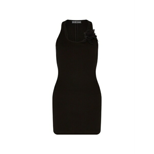 デヴィッド コーマ レディース ワンピース トップス Flower detail mini dress Black｜asty