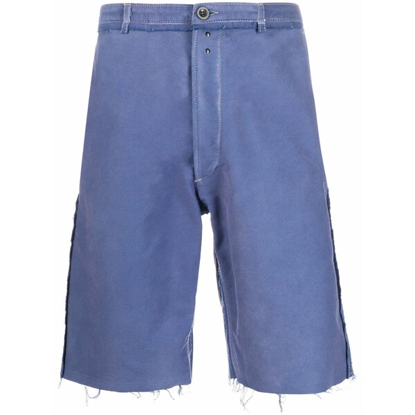 マルタンマルジェラ メンズ 心地よいズボン下 ボトムス Raw-edge cotton bermuda shorts Blue