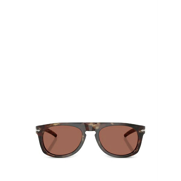 ペルソル メンズ サングラス・アイウェア アクセサリー X cassina tortoiseshell-effect rectangle-frame sunglasses Brown|asty