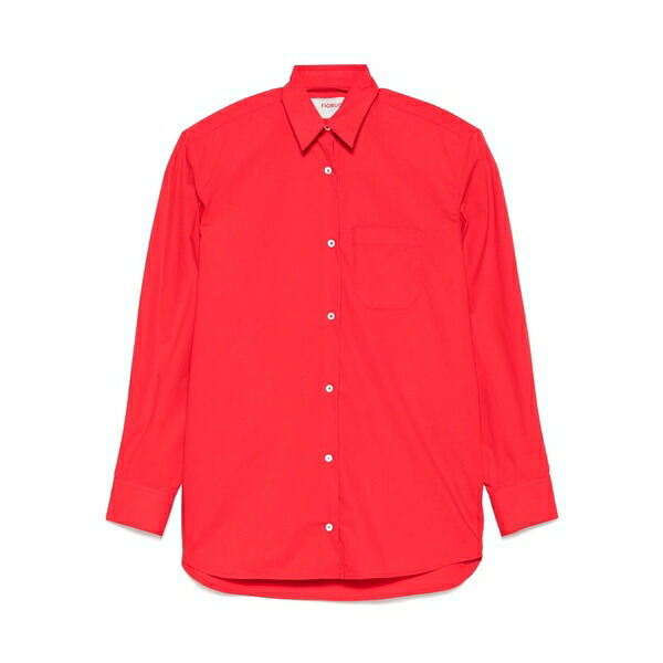 フィオルッチ レディース プルオーバー トップス Embroidered shoulder-padded shirt Red