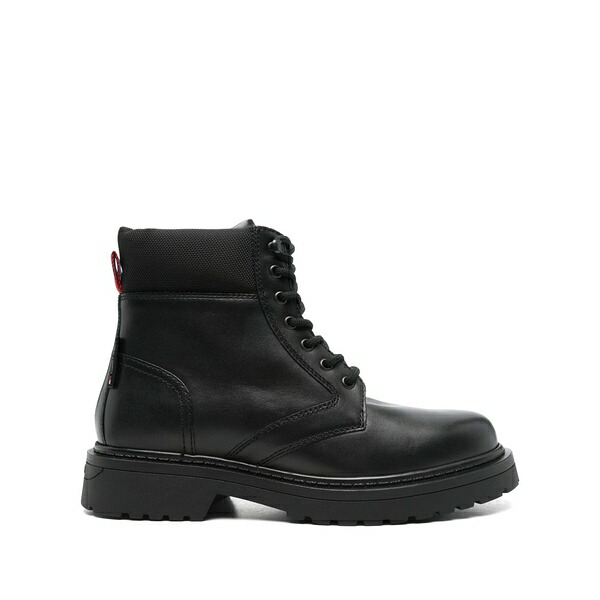 トミーヒルフィガー メンズ ブーツ シューズ Leather ankle boots Black
