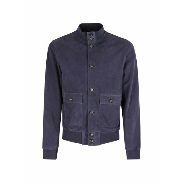 スチュアート メンズ 上衣＆上衣 アウター Buttoned suede jacket Blue