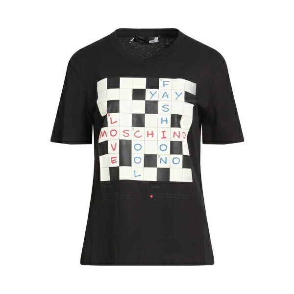 【貨物輸送無料】 モスキーノ レディース プルオーバー トップス T-shirts Black